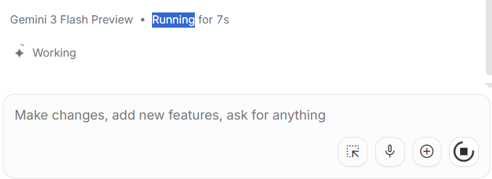 Google AI Studio interface showing a response in progress